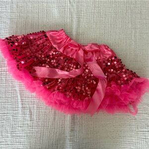 Pink Sequin tutu with Bow